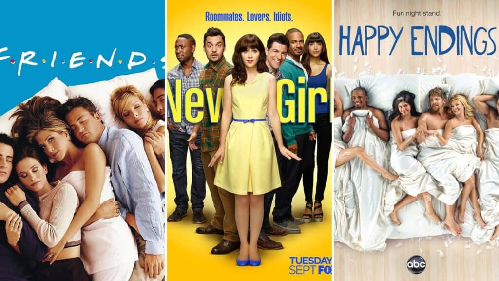 Shows like How I Met Your Mother including Friends, New Girl, and Happy Endings ensemble sitcoms