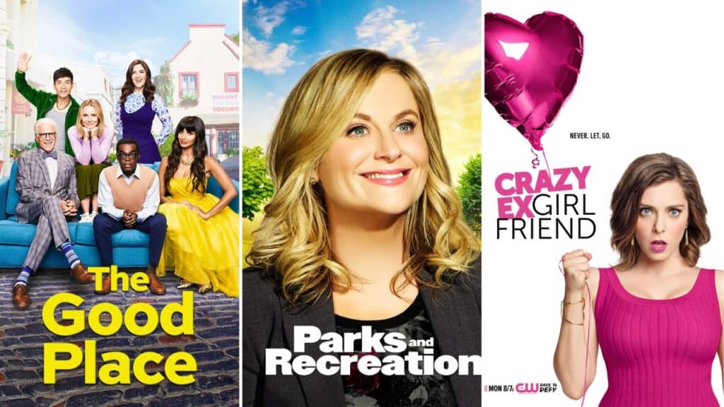 Shows like Schitt’s Creek character growth featuring The Good Place, Parks and Recreation, and Crazy Ex Girlfriend