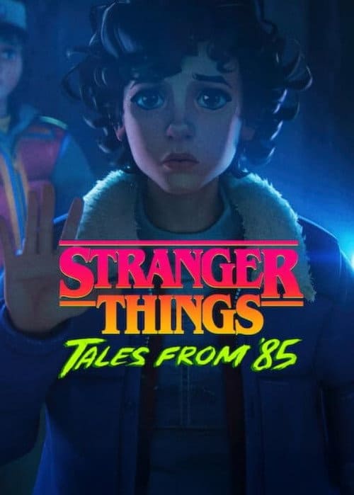 A close-up 3D animated portrait of Eleven with curly hair looking intensely forward in Stranger Things Tales From 85.